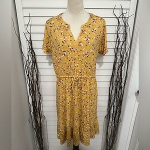 NEW w/ Tag,  Robert Louis Mustard & Floral Dress Size L